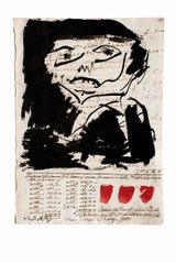 Trois coups de rouge by Pierre Alechinsky contemporary artwork drawing painting works on paper