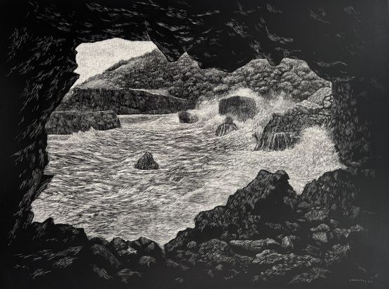 Cave on Ocean Waves by Maryanto contemporary artwork Mixed Media