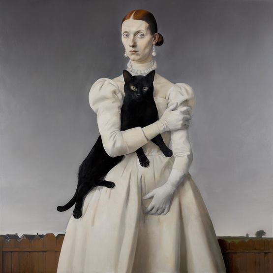 Her Dark Familiar by Von Wolfe contemporary artwork Painting