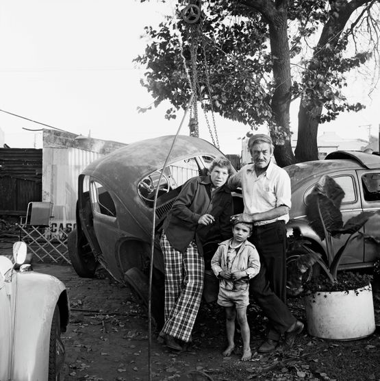 A backyard mechanic and his sons Vrededorp. 1977 by David Goldblatt contemporary artwork Photography