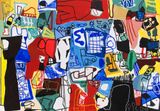 Auf der Mundharmonika a lharmonica by Jan Voss contemporary artwork painting