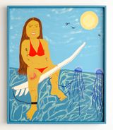 The one with the blue bottle jellyfish by Claudia Kogachi contemporary artwork painting