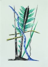 Auffallige Bedeckt- und Nacktsamer 13 by Hartmut Neumann contemporary artwork drawing works on paper