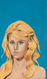 Jane on Blue by Ian Scott contemporary artwork painting works on paper