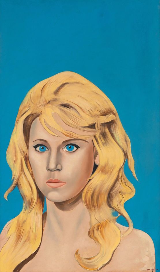 Jane on Blue by Ian Scott contemporary artwork Painting