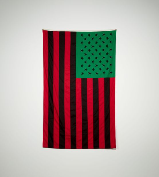 African American Flag by David Hammons contemporary artwork Mixed Media