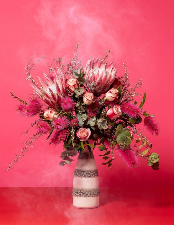 smoke sham pink varigated rose by Ann Shelton contemporary artwork Photography