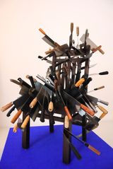 Unarmed Chair Explaining the Broken English of Butcher Ding by Justin Loke contemporary artwork installation