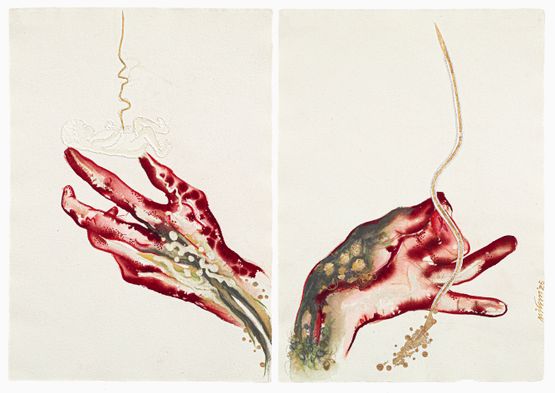 Touched but cursed 2 by Mithu Sen contemporary artwork Works on Paper