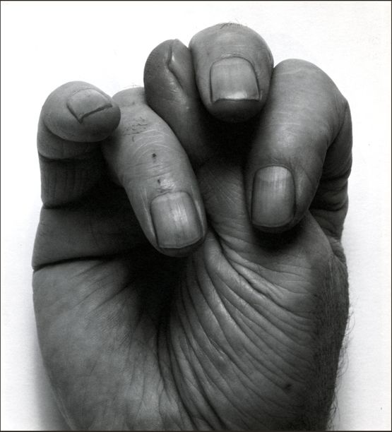 Self-Portrait Front Hand Thumb up Middle by John Coplans contemporary artwork Photography