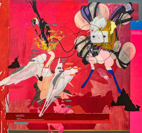 Two People Having a Private Chat by Zhong Wei contemporary artwork Painting