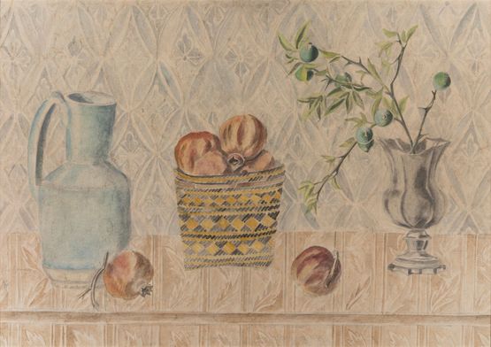 Nature morte avec branches de kumquat by Setsuko contemporary artwork Works on Paper