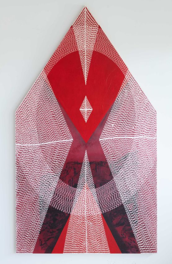 My torso hovers in segments by Radhika Khimji contemporary artwork Painting