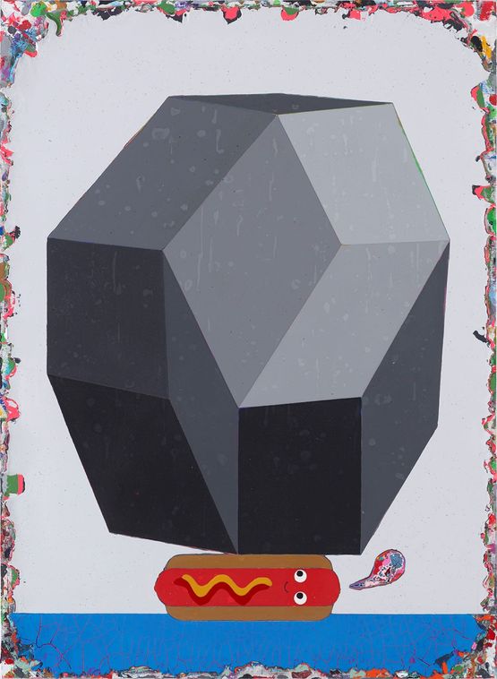 A Hot dog with Great Compressive Resistance by Lai Chiu-Chen contemporary artwork Painting