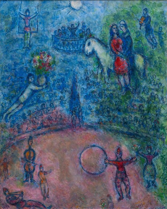 Couple au cirque by Marc Chagall contemporary artwork Painting