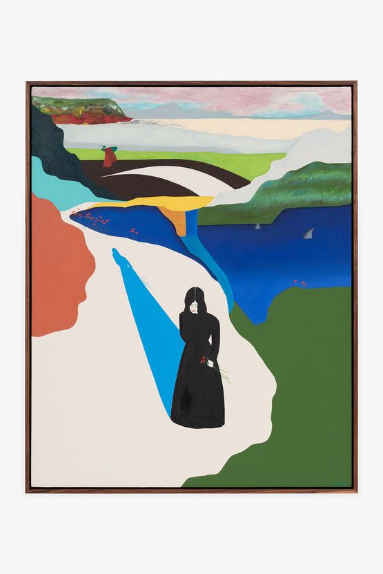 The Long Shadow at the End of a Long Road at Sunset by Clare Rojas contemporary artwork Painting