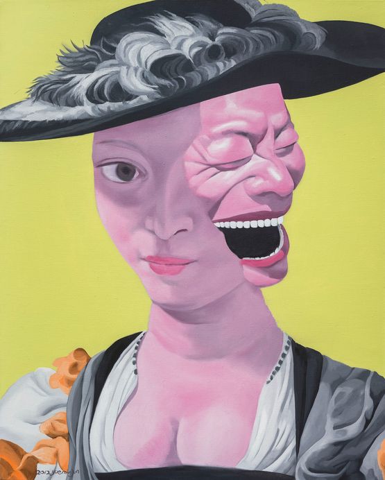Untitled by Yue Minjun contemporary artwork Painting