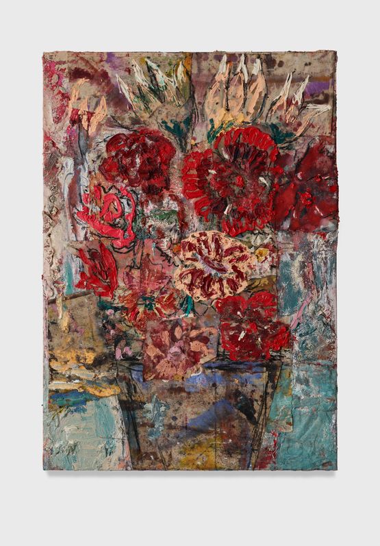 Flowers 14 red roses by Daniel Crews-Chubb contemporary artwork Painting