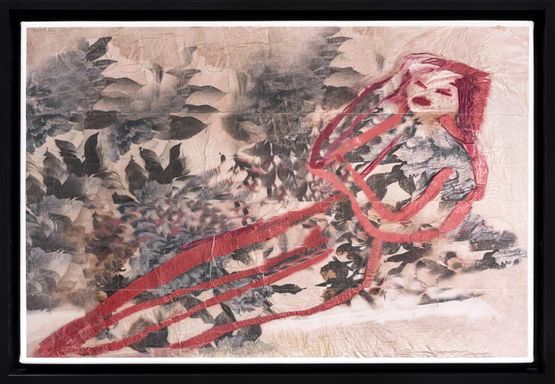 Before she sleeps in the sand by Azade Koker contemporary artwork Painting
