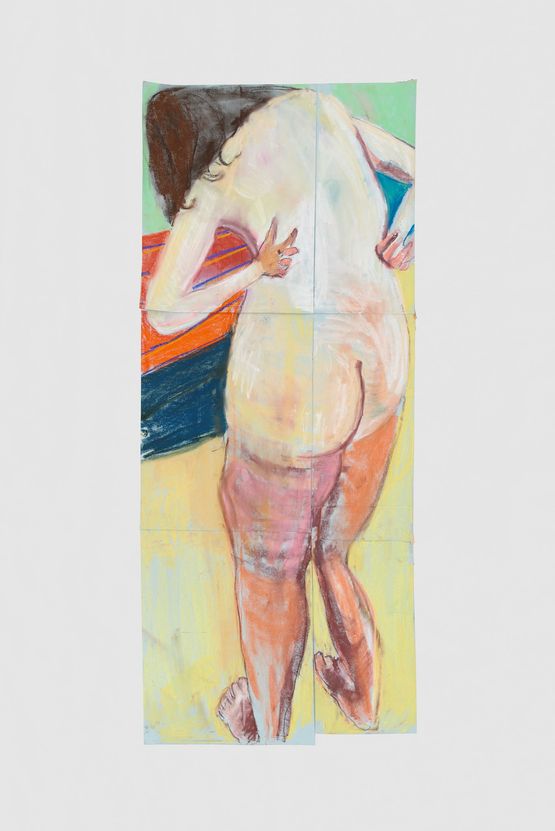 Self Portrait from behind with Arms Bent Back by Chantal Joffe contemporary artwork Works on Paper