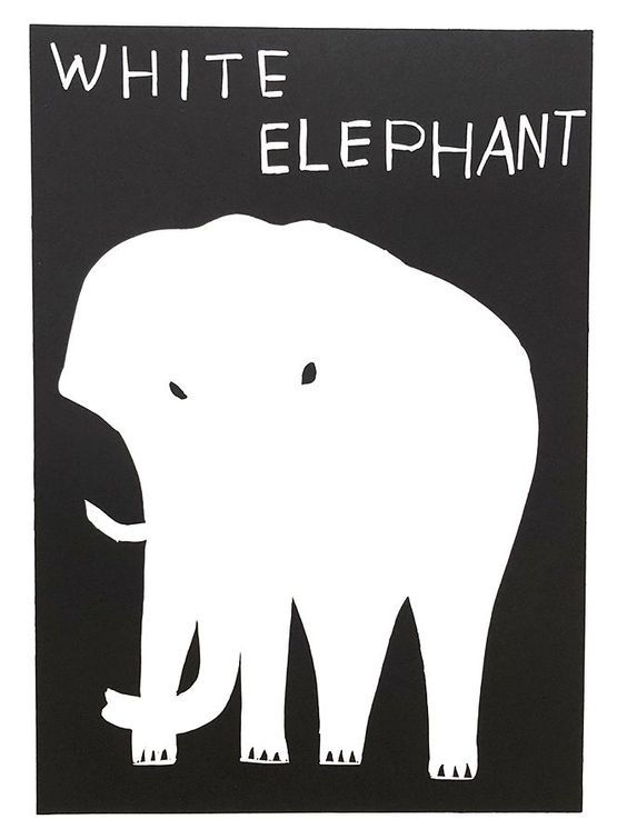 White Elephant by David Shrigley contemporary artwork Print
