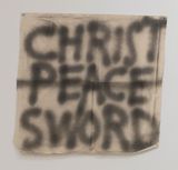 Christ Peace Sword by Tomislav Brajnovic contemporary artwork painting textile