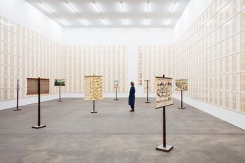 Contemporary art exhibition Hanne Darboven Erdkunde und Sud- Koreanischer Kalender at Spruth Magers Berlin Germany