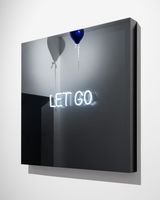LET GO handwritten by Jeppe Hein contemporary artwork sculpture