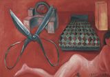 Scissors and a Red Room by Mao Xuhui contemporary artwork painting