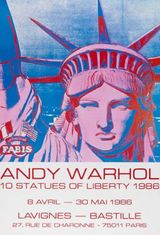 10 Statues of Liberty 1986 on linen Bastille Paris by Andy Warhol contemporary artwork print