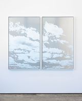 Kumo Cloud Diptych 01.21.2023 NYC by Miya Ando contemporary artwork drawing