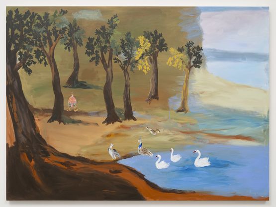 pond street Mayfair London - outsidethe Faberge egg forest by Karen Kilimnik contemporary artwork Painting