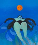 Dark BB Blood Moon by Sofia Mitsola contemporary artwork painting works on paper