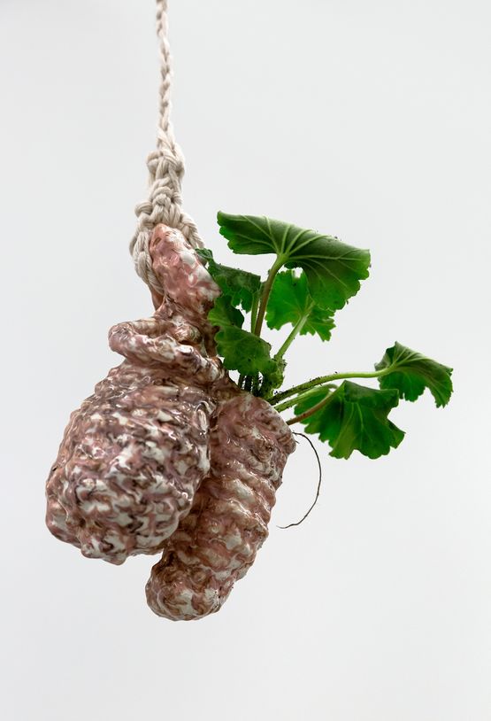 Bud Vase Compact Pink Hanger by Christian Holstad contemporary artwork Sculpture