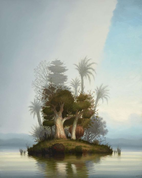 The island is not a refuge by Alexander McKenzie contemporary artwork Painting