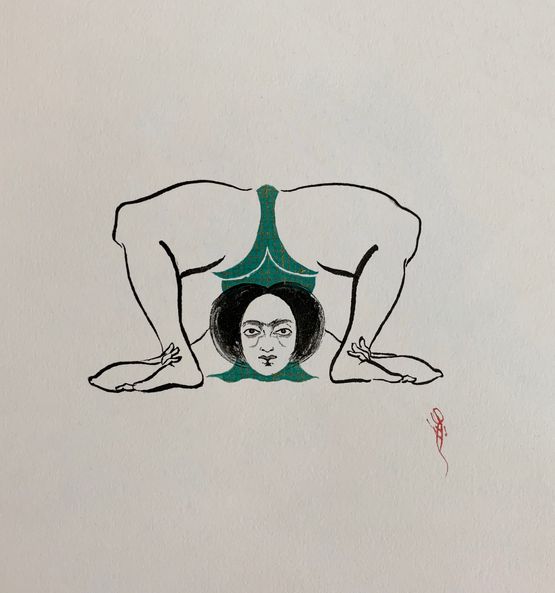 Bend Drawing 5 by Hayv Kahraman contemporary artwork Painting