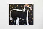 portrait of a white and a black horse with rainbows and stars by Andrew Sim contemporary artwork Painting