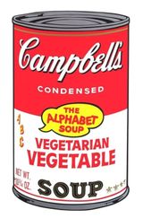 Campbells Soup Can Vegetarian Vegetable Soup 11.56 by Andy Warhol contemporary artwork print works on paper