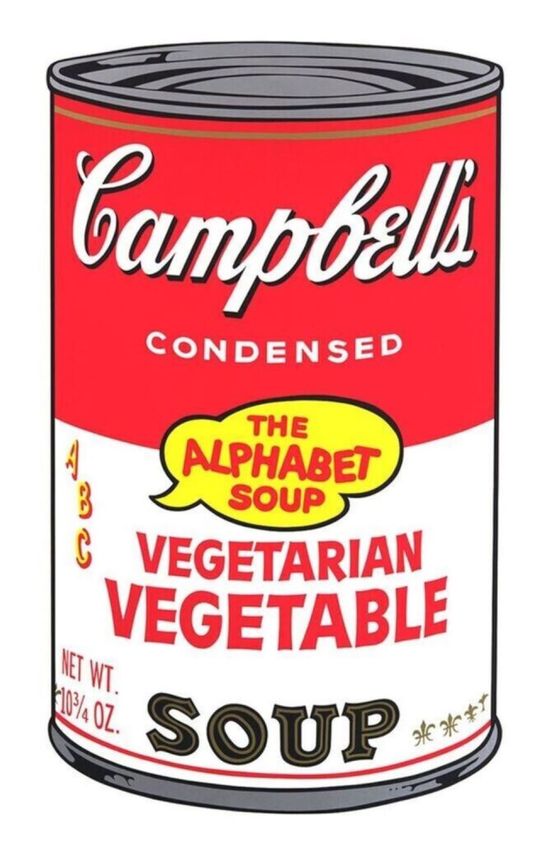 Campbells Soup Can Vegetarian Vegetable Soup 11.56 by Andy Warhol contemporary artwork Works on Paper