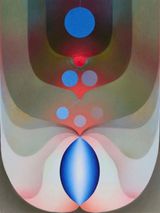 The pit and the pendulum in blue by Loie Hollowell contemporary artwork painting