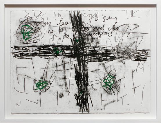Untitled Sayin no to Drugs... but Yes to Religion by Newell Harry contemporary artwork Works on Paper