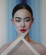 Lily with Ribbon by Ling Jian contemporary artwork painting