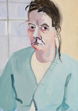 Self-Portrait in a Blue Cardigan by Chantal Joffe contemporary artwork painting