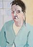 Self-Portrait in a Blue Cardigan by Chantal Joffe contemporary artwork Painting