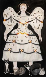 The female rage and the cats of significance by Frida Wannerberger contemporary artwork painting