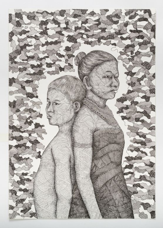 Generation Wish Yielding Trees and Atomic Tree 42 by Joydeb Roaja contemporary artwork Works on Paper