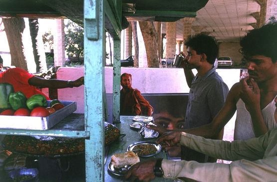 Workers at lunch Bombay by Raghubir Singh contemporary artwork Photography