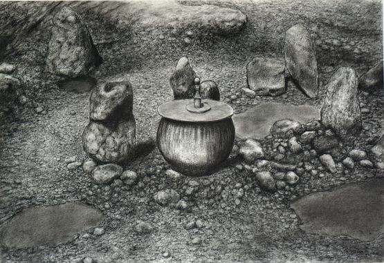 Telur Rebus Kawah  Crater Boiled Egg by Maryanto contemporary artwork Works on Paper