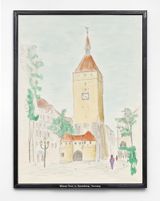 Weisser Turm in Nuremberg Germany by Jos De Gruyter  Harald Thys contemporary artwork drawing painting works on paper