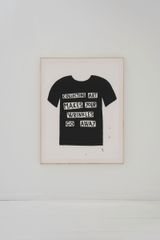T-shirt portrait Collecting art makes your wrinkles go away by Luis Vidal contemporary artwork works on paper